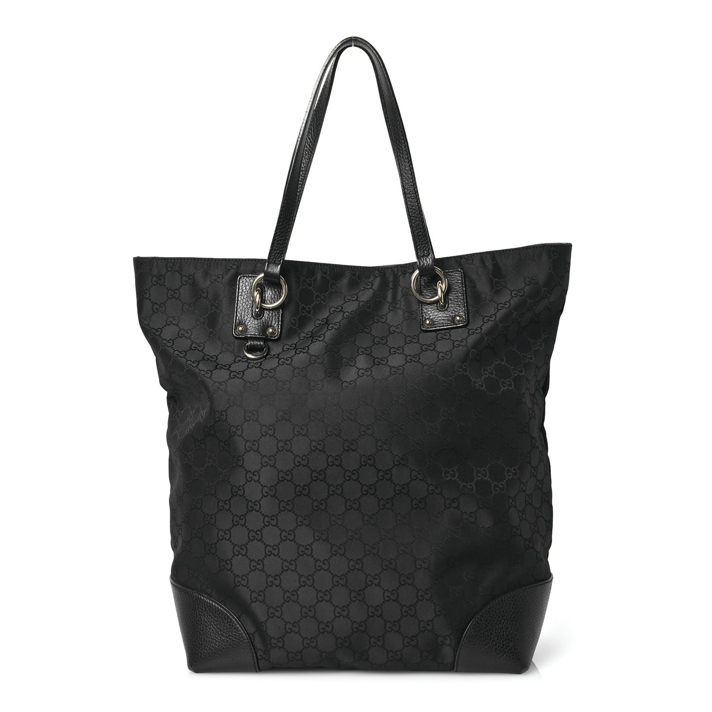 Nylon Monogram Medium Handle Vertical Tote Black