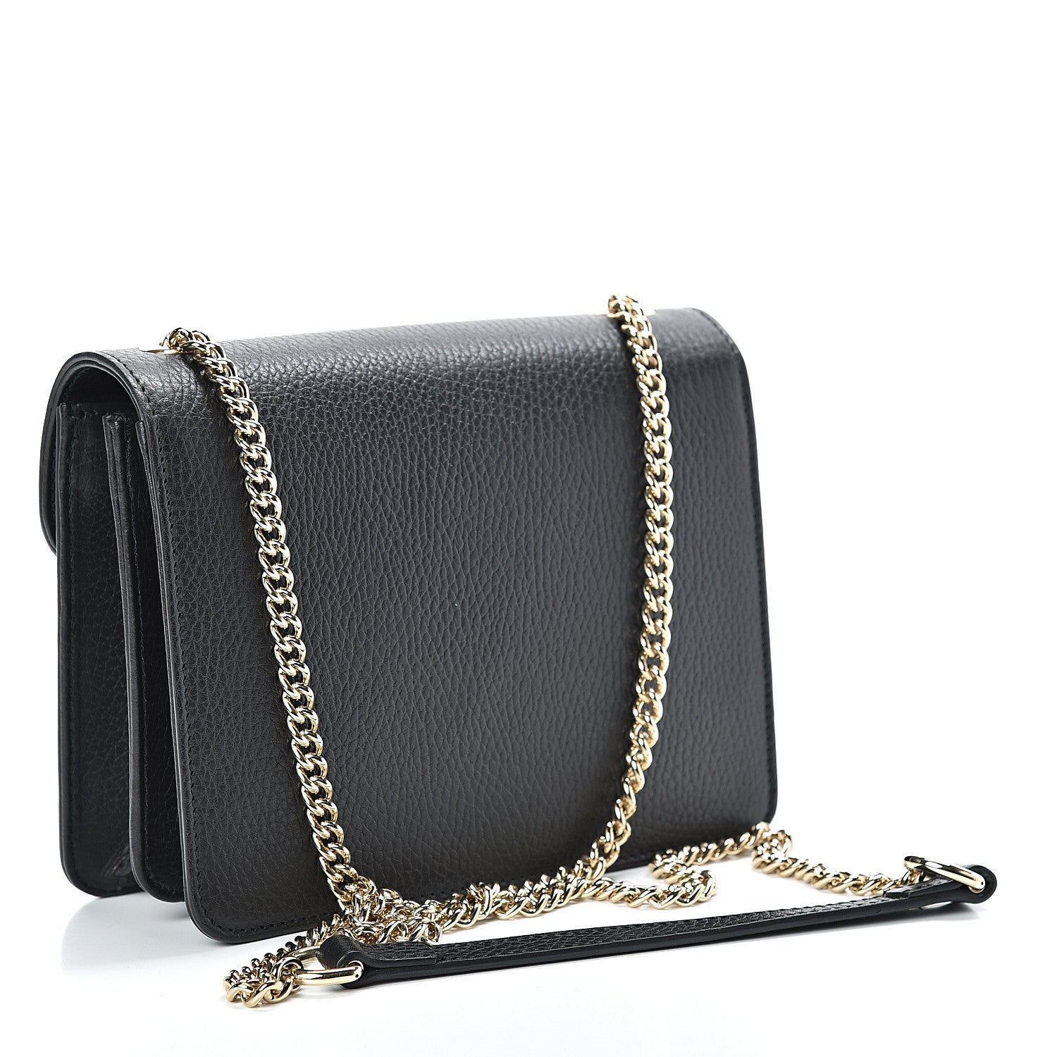 Gucci Dollar Calfskin Small Interlocking G Shoulder Bag Black 3 of 10