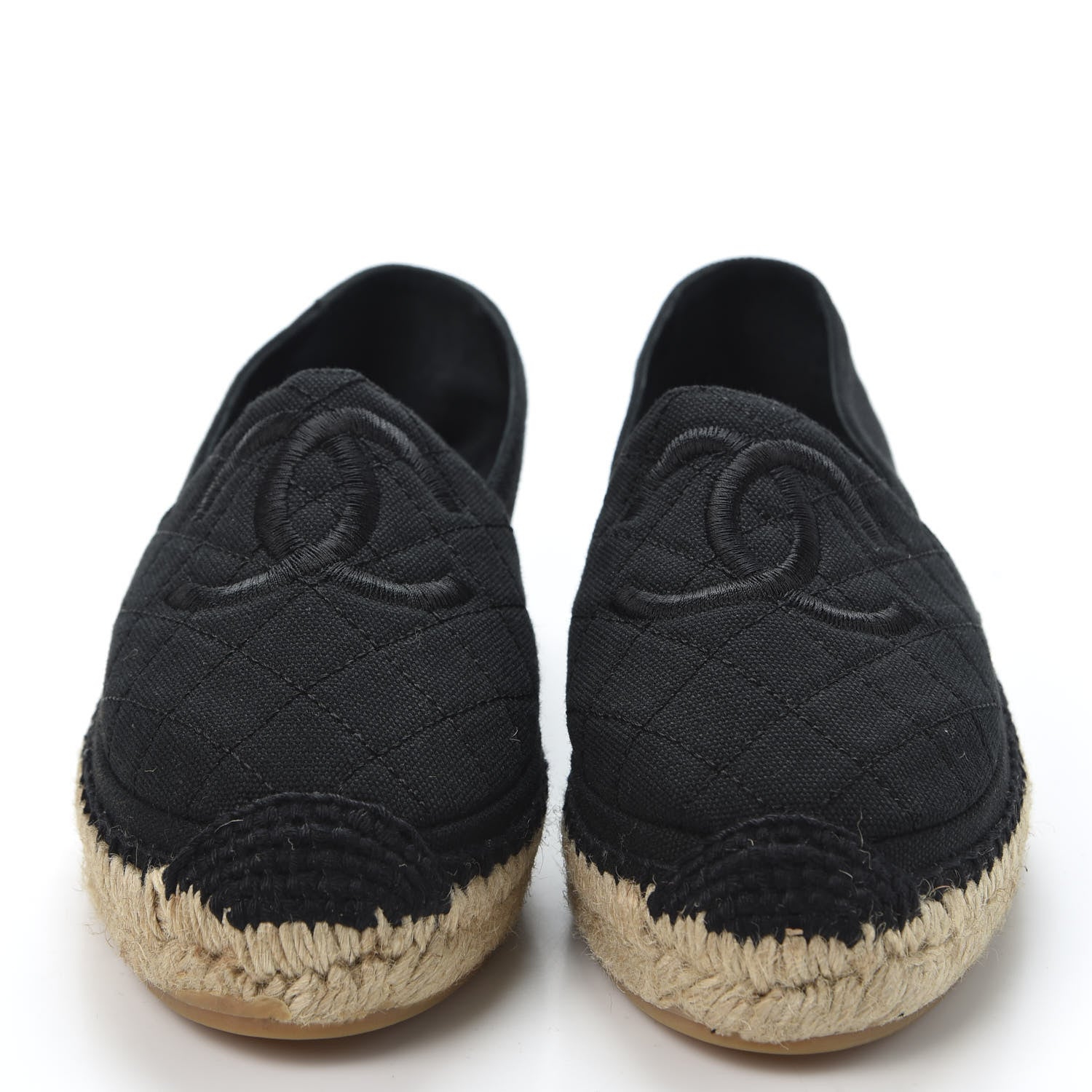 Chanel Fabric Patent Calfskin CC Espadrilles 37 Black 2 of 10