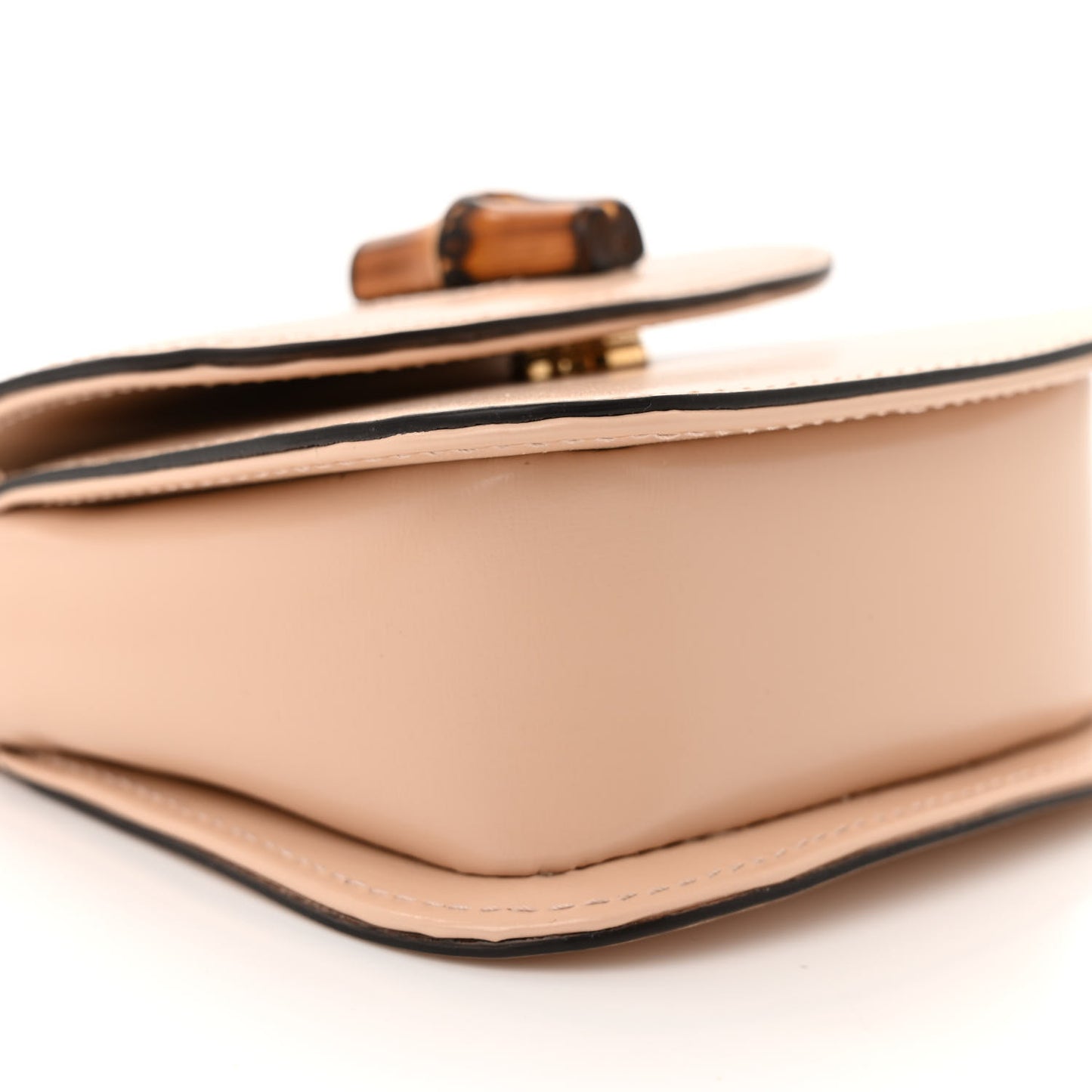 Calfskin Super Mini Bamboo 1947 Top Handle Chain Bag Light Beige