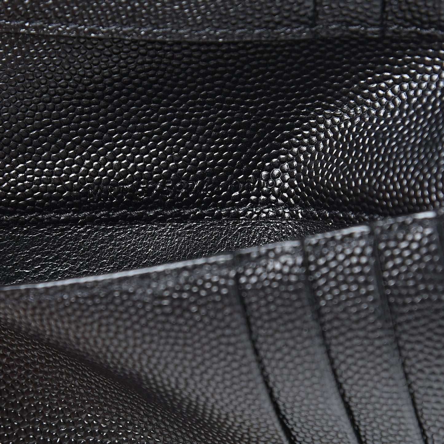 Grain De Poudre Matelasse Chevron Monogram Zipped Two-Part Wallet Black