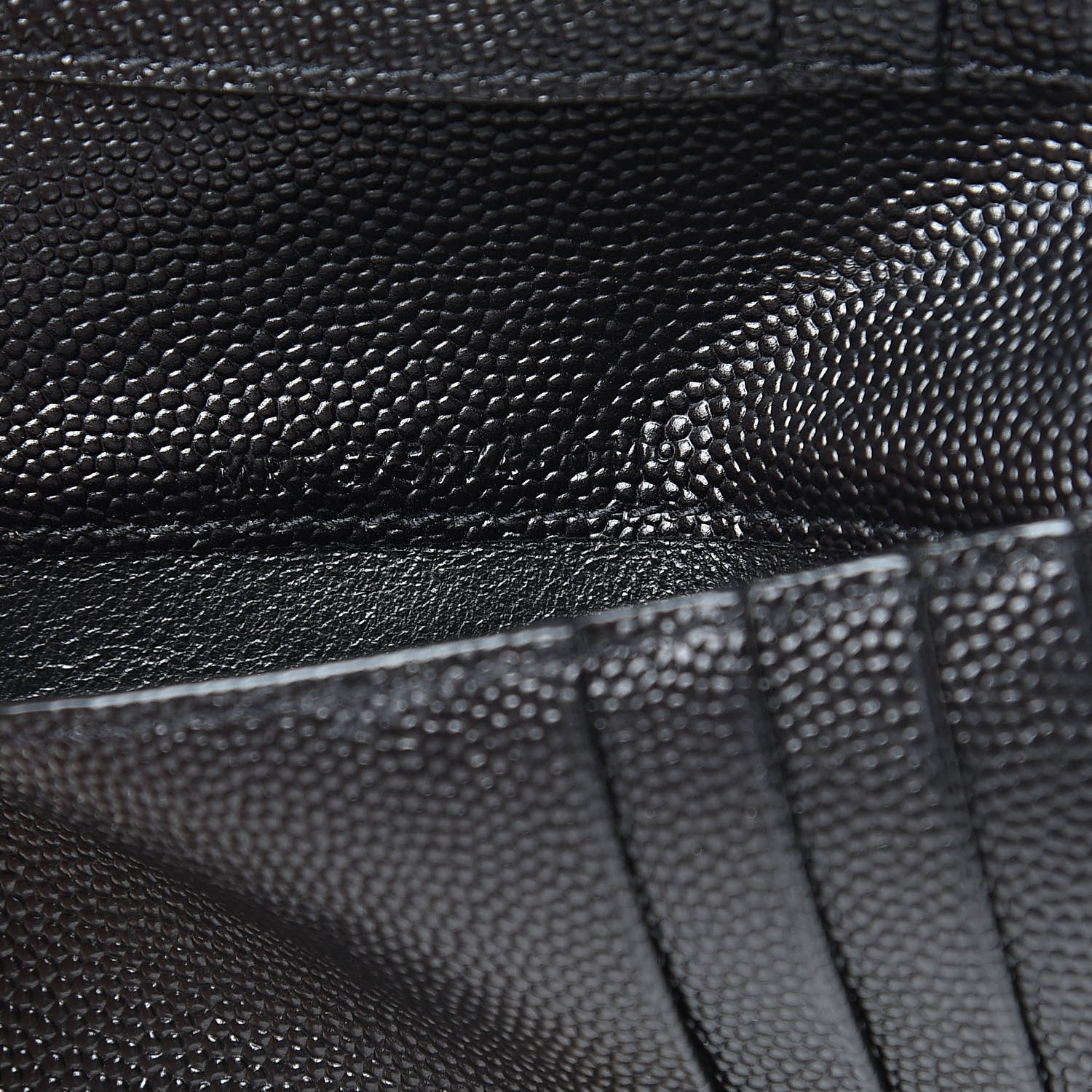 Saint Laurent Grain De Poudre Matelasse Chevron Monogram Zipped Two-Part Wallet Black 7 of 8