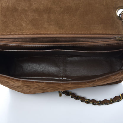 Chanel Suede Quilted Jumbo Single Flap Brown 5 of 9