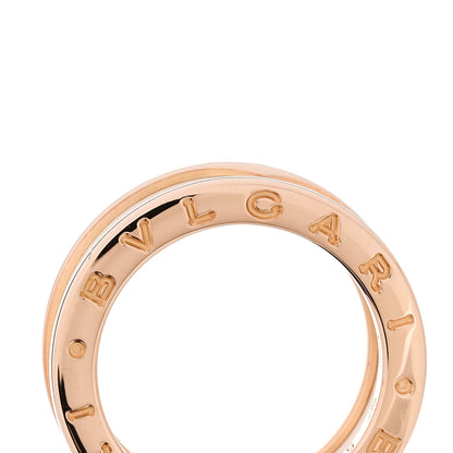 Bulgari 18K Rose Gold White Ceramic B.Zero1 Two-Band Ring 53 6.25 6 of 6