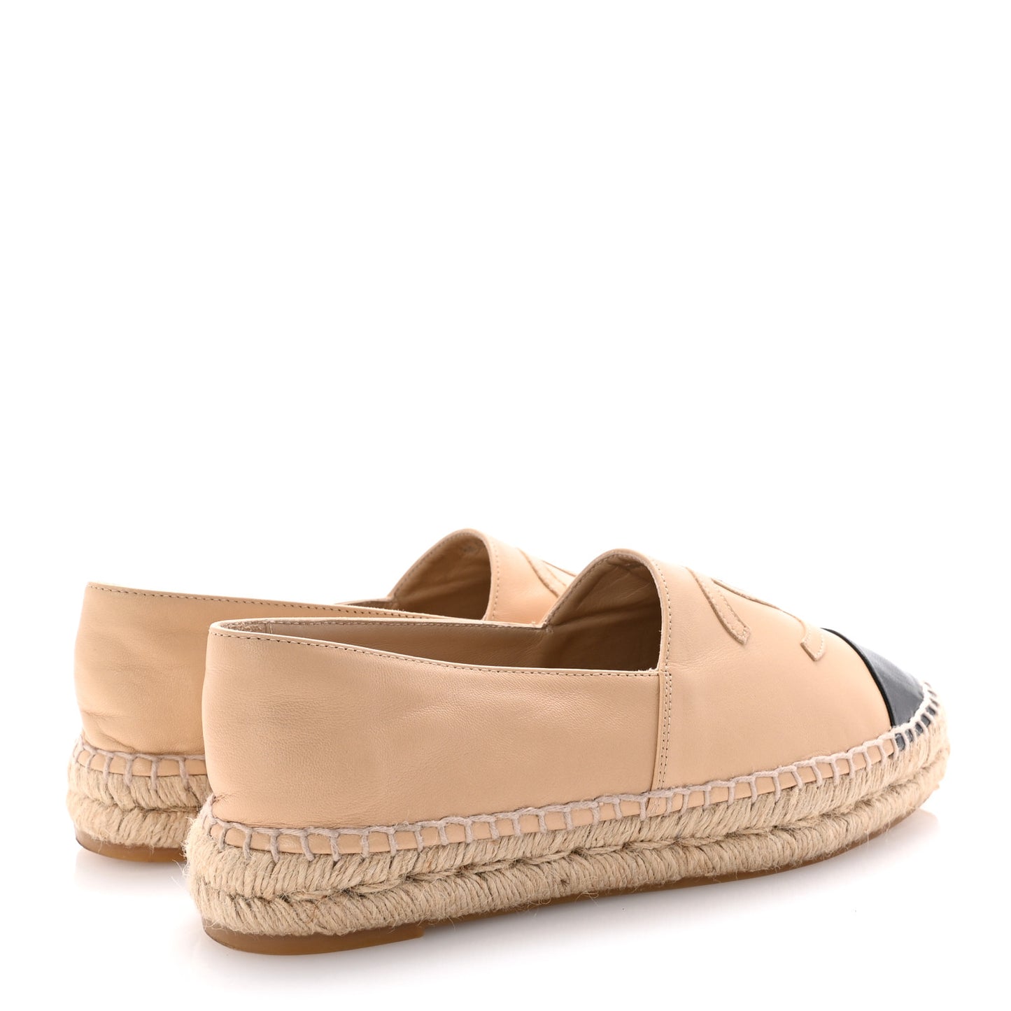 Lambskin CC Espadrilles 37 Beige Black