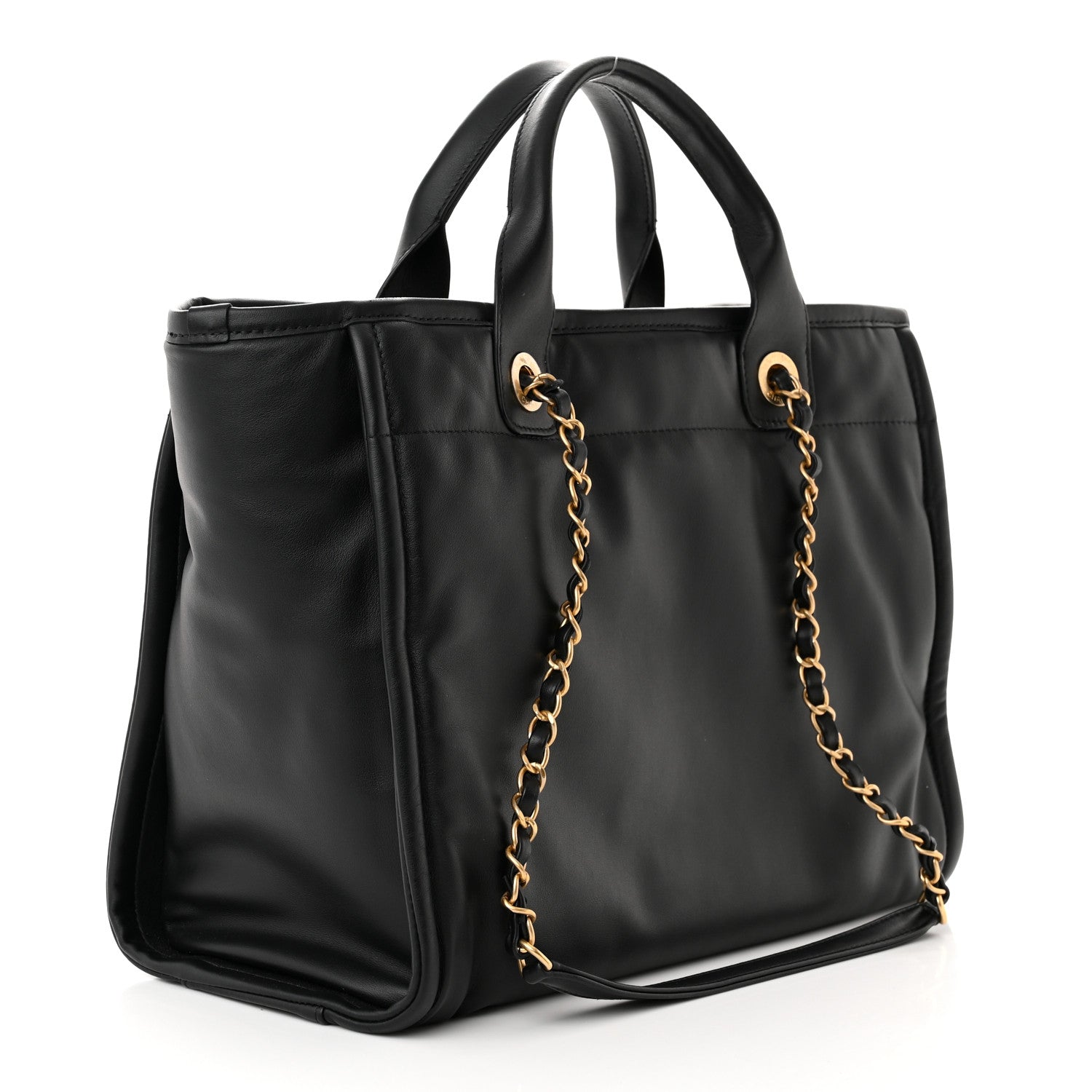 Chanel Calfskin Small Deauville Tote Black 4 of 12
