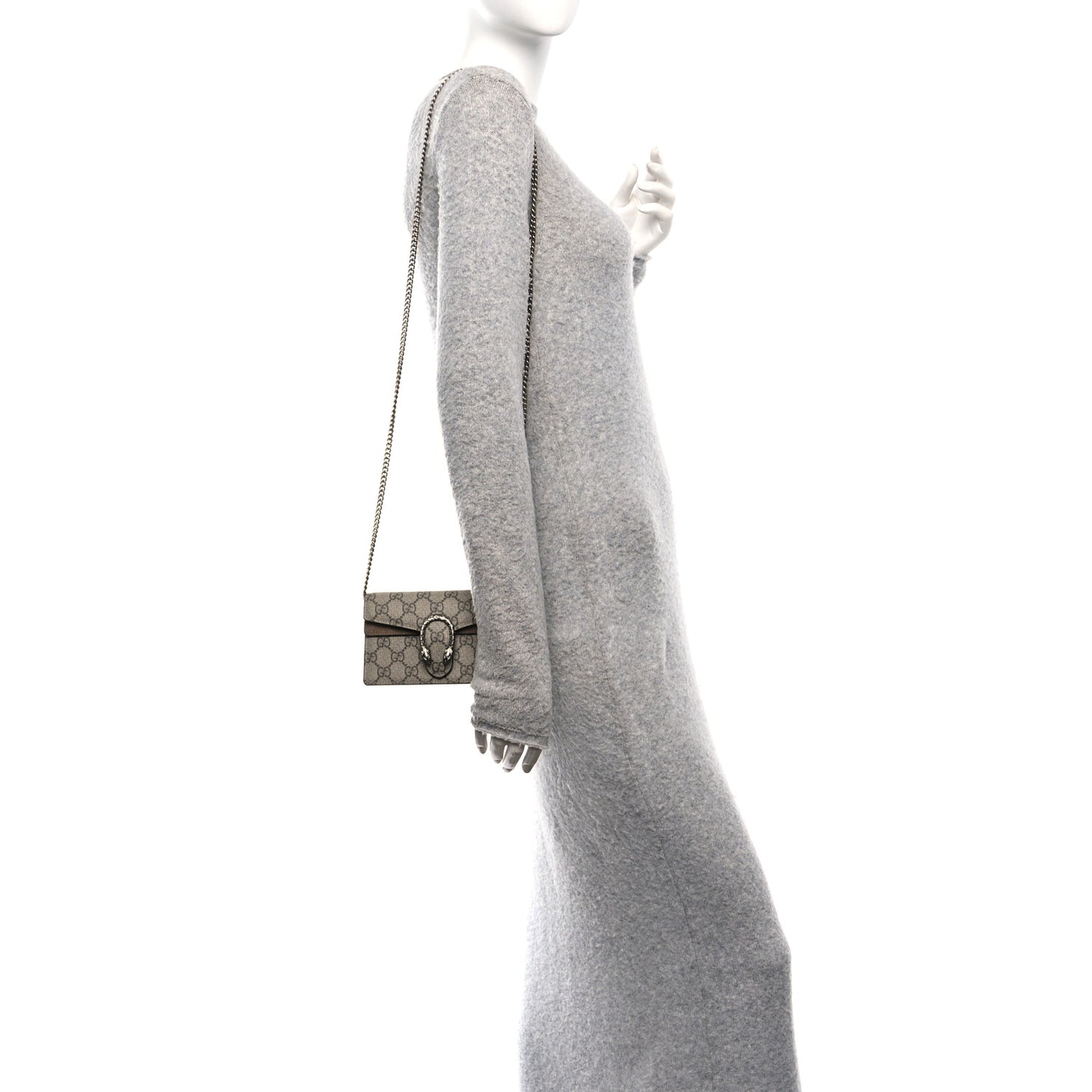 GG Supreme Monogram Super Mini Dionysus Shoulder Bag Taupe