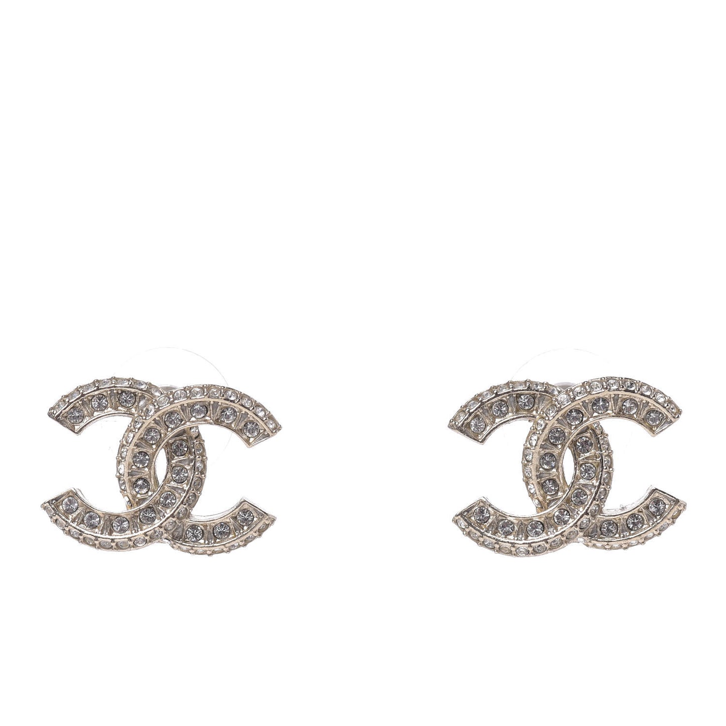 Crystal Timeless CC Earrings Light Gold