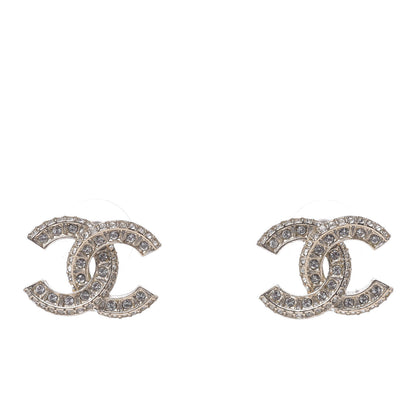 Chanel Crystal Timeless CC Earrings Light Gold 1 of 4