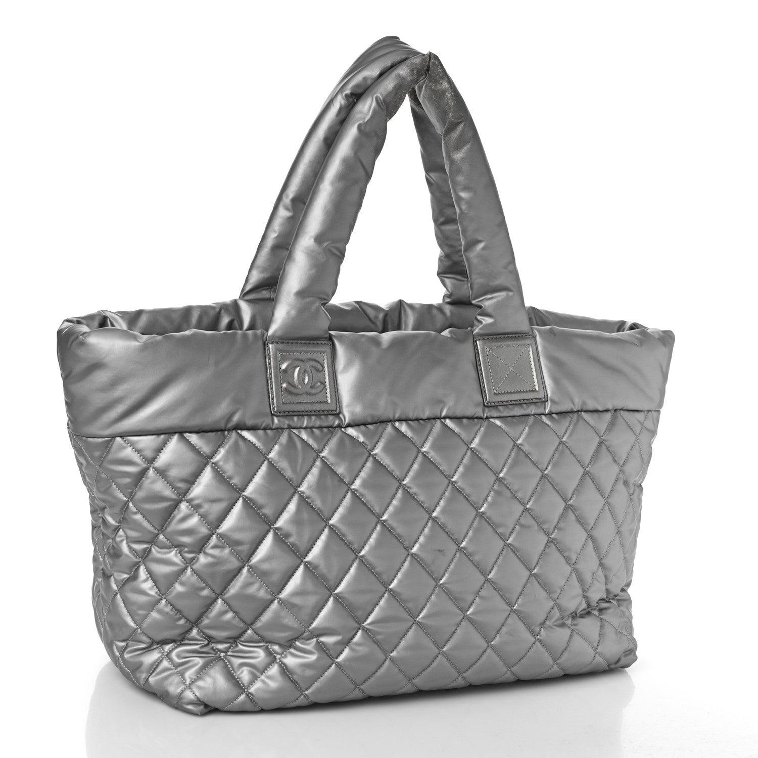 Chanel Nylon Quilted Large Coco Cocoon Tote Silver 2 of 15
