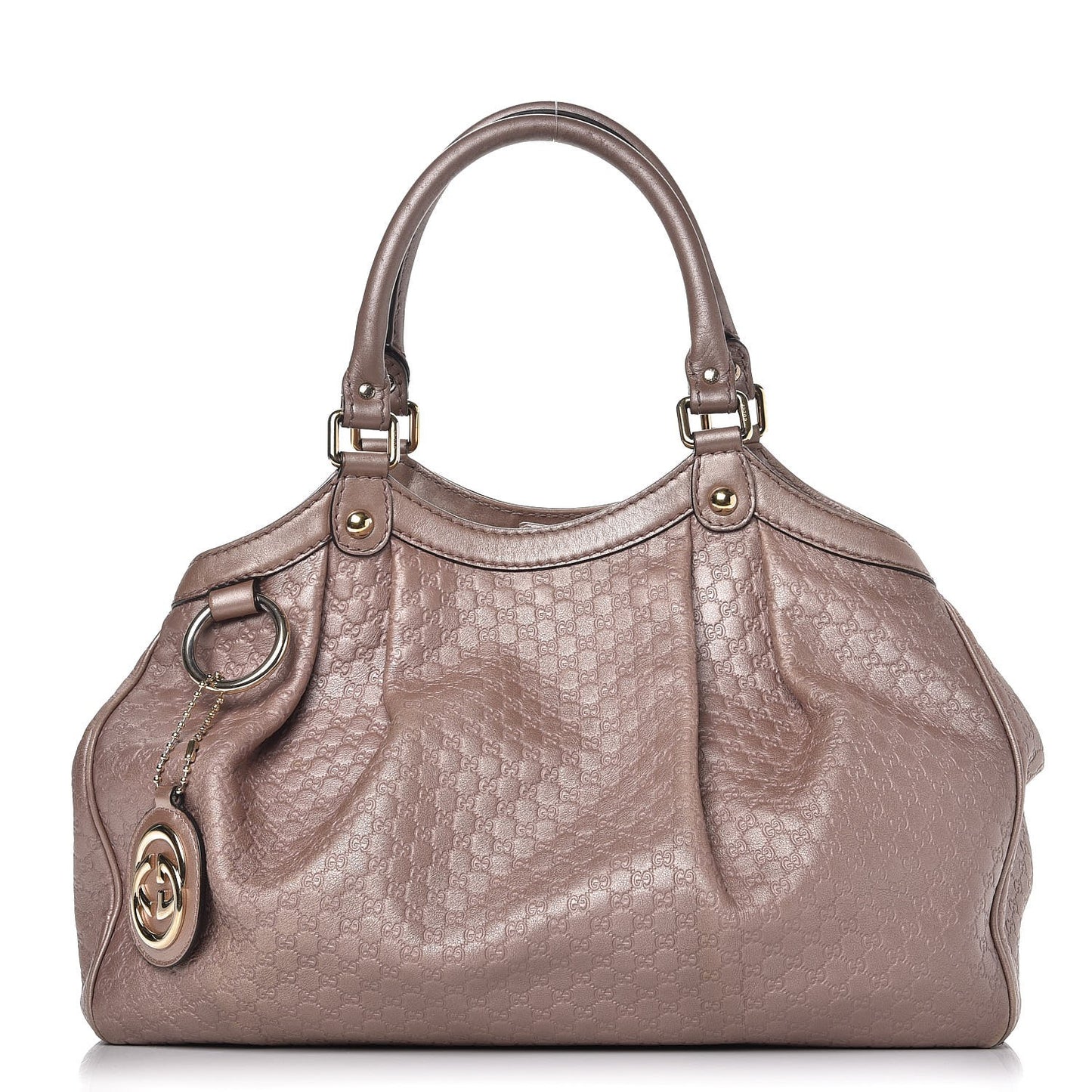 Metallic Microguccissima Medium Sukey Tote Dark Cipria