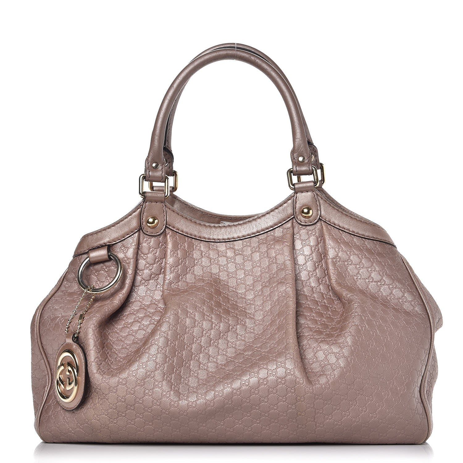 Gucci Metallic Microguccissima Medium Sukey Tote Dark Cipria 1 of 14