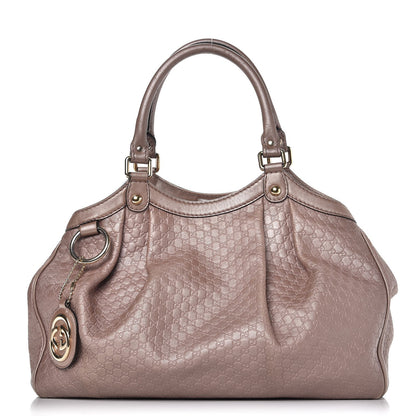 Gucci Metallic Microguccissima Medium Sukey Tote Dark Cipria 1 of 14
