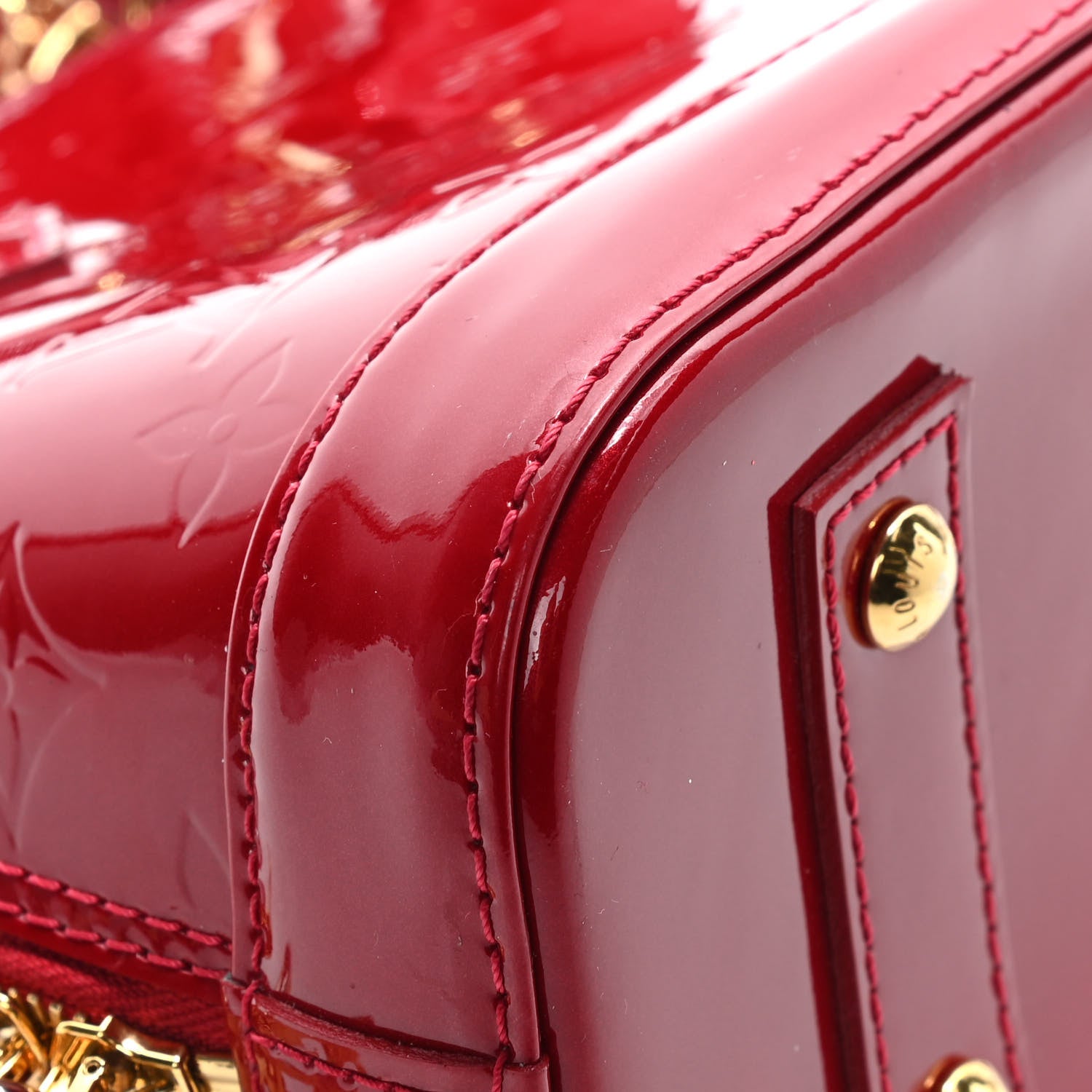 Louis Vuitton Vernis Alma BB Cherry 7 of 10