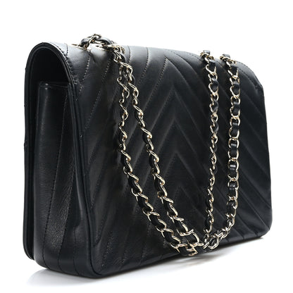 Chanel Calfskin Chevron Quilted Large Statement Flap Black 3 of 10
