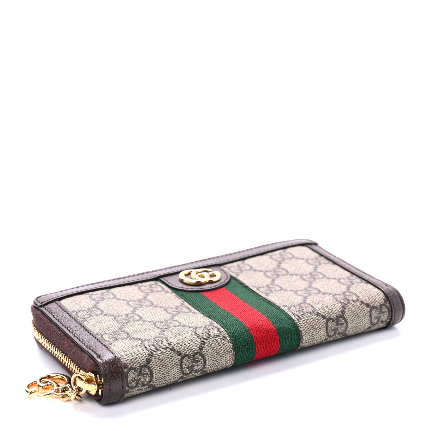 Gucci GG Supreme Monogram Web Ophidia Zip Around Wallet Brown 4 of 6