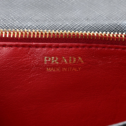 Prada Saffiano Lux Monochrome Chain Wallet Black 6 of 8