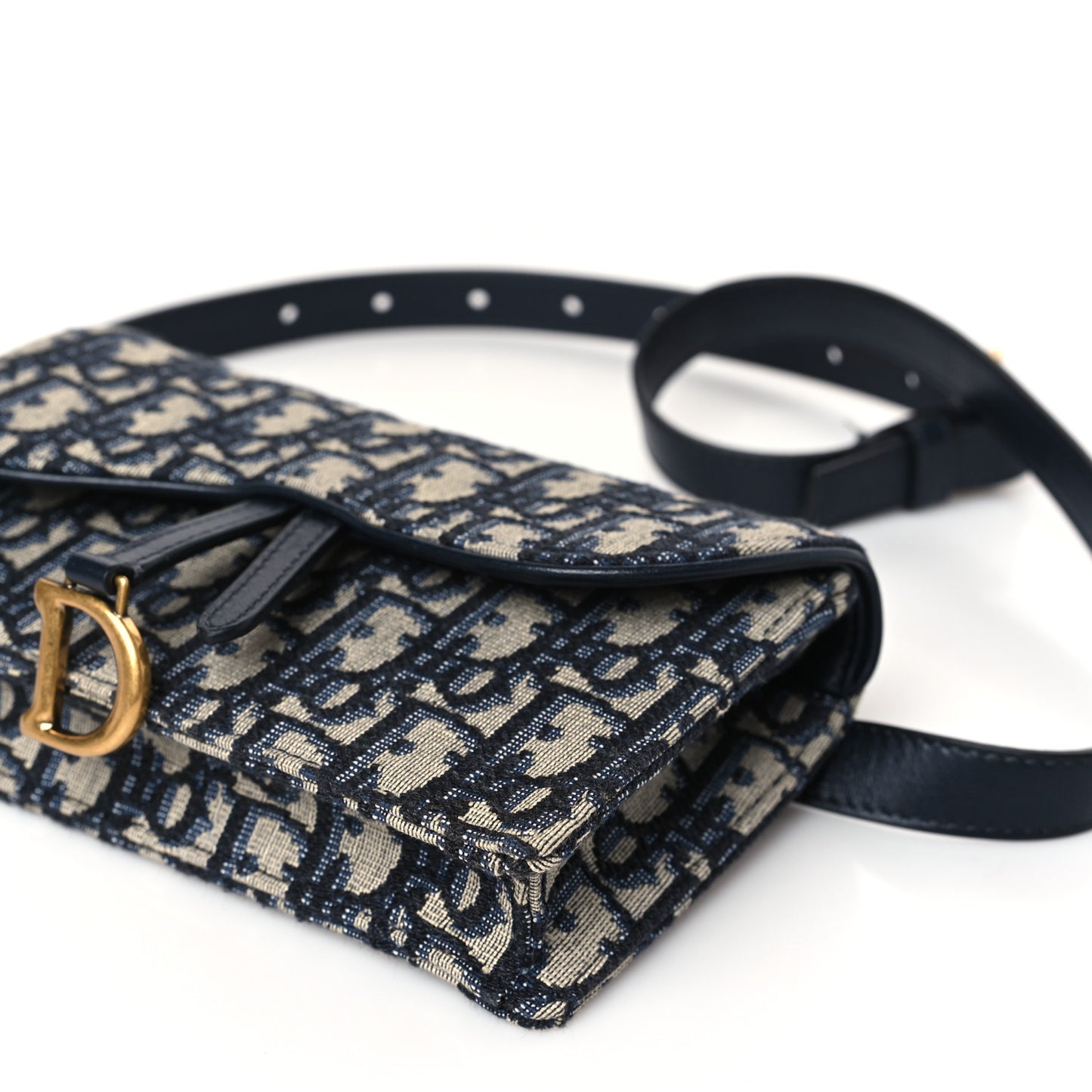 Oblique Saddle Belt Bag Blue