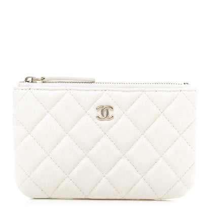 Chanel Caviar Quilted Small Cosmetic Case White 1 of 10