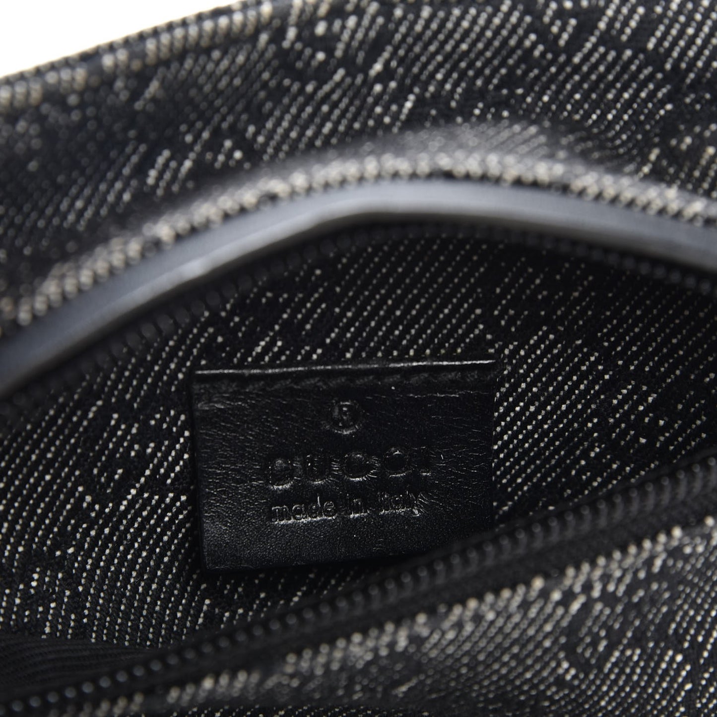 Denim Monogram Double Pocket Belt Bag Black