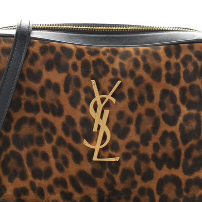 Saint Laurent Calfskin Leopard Print Monogram Lou Camera Bag Black 8 of 10