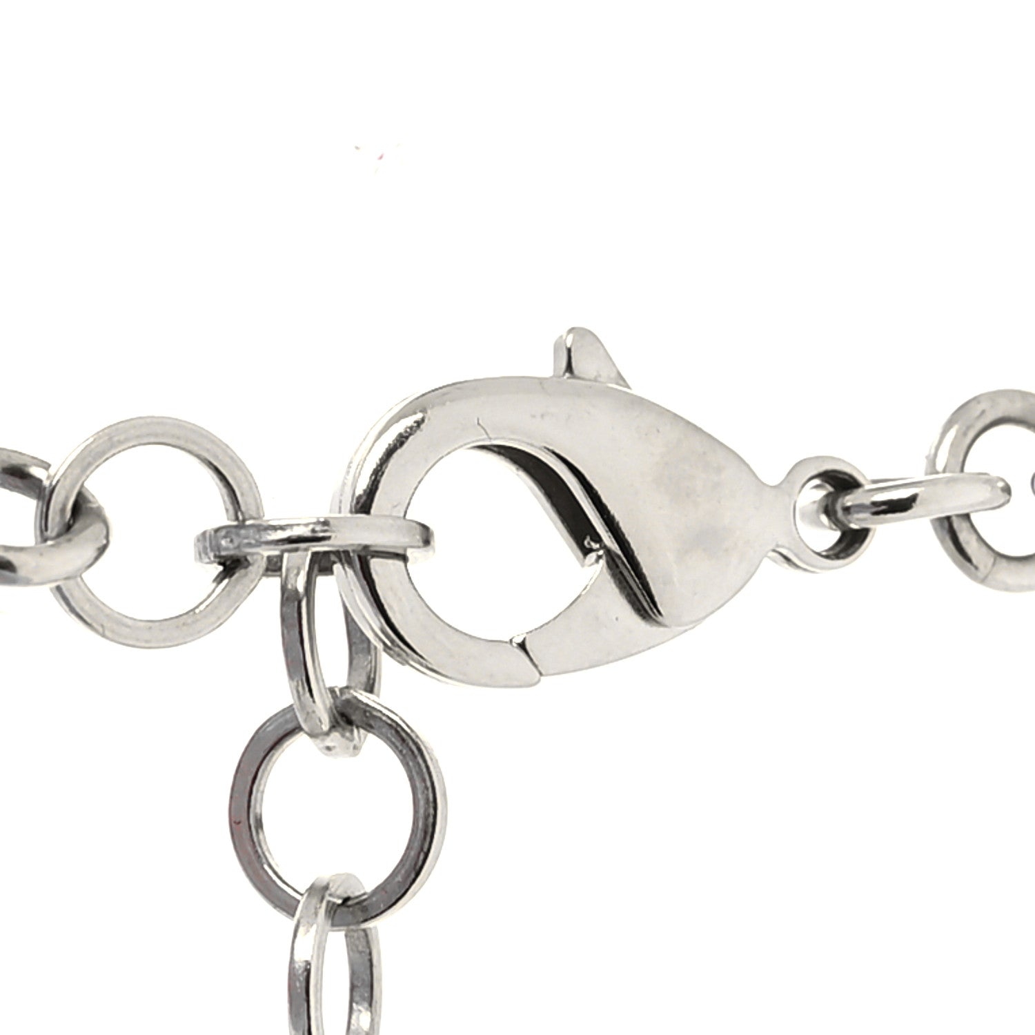 Chanel Crystal Pearl Resin Chanel Logo Long Necklace Silver Pearly White Black 4 of 5