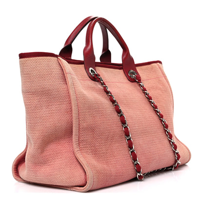 Chanel Canvas Large Deauville Tote Red 3 of 11