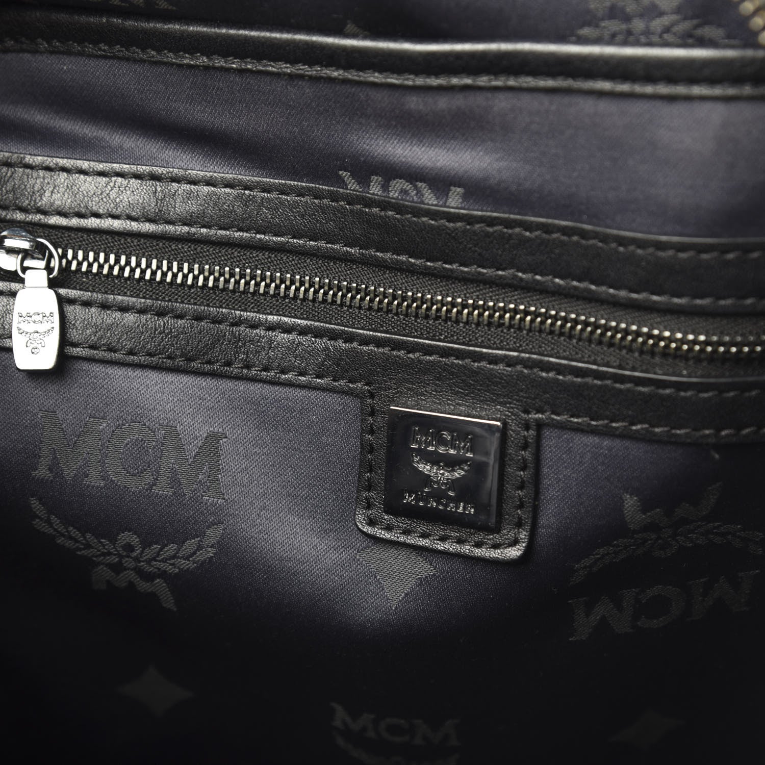 MCM Visetos Medium Studded Dual Stark Backpack Black 7 of 8