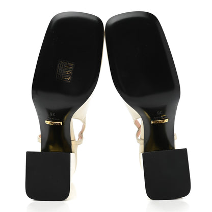 Gucci Malaga Kid Horsebit 75mm Slingback Pumps 35 Mystic White 5 of 8