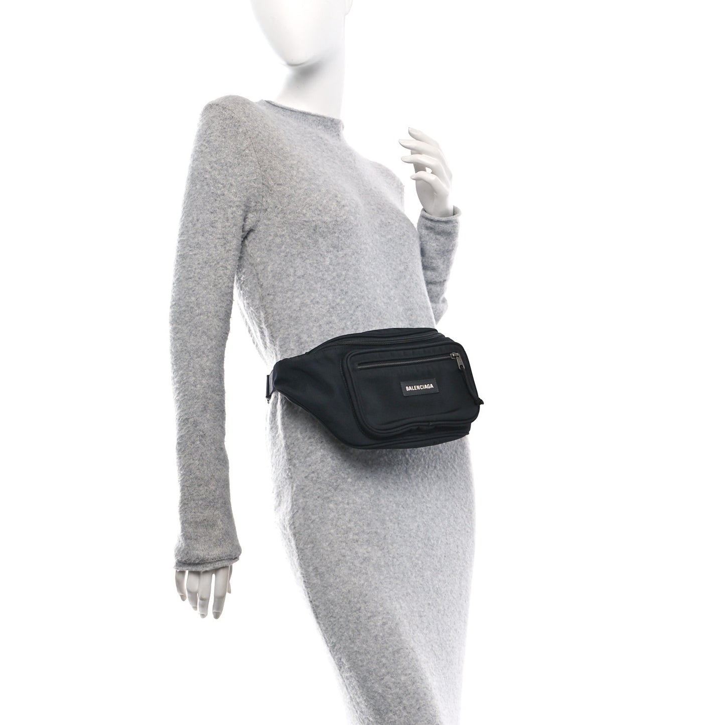 Nylon Canvas Logo Explorer Beltpack Black White