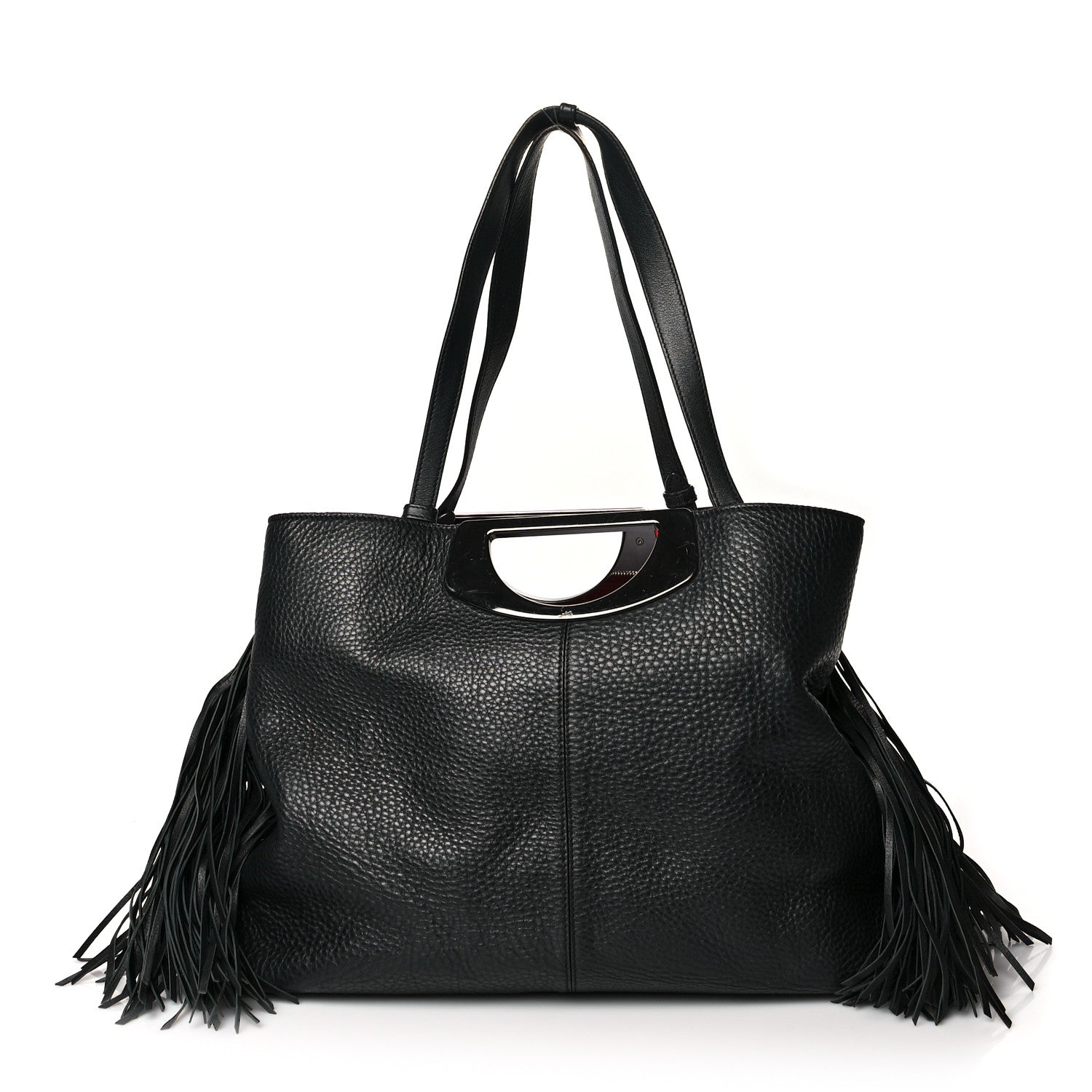 Christian Louboutin Grained Calfskin Passage Fringe Shopping Tote Black 1 of 14