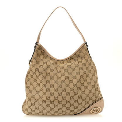 Gucci Monogram Medium New Britt Hobo Beige 1 of 11