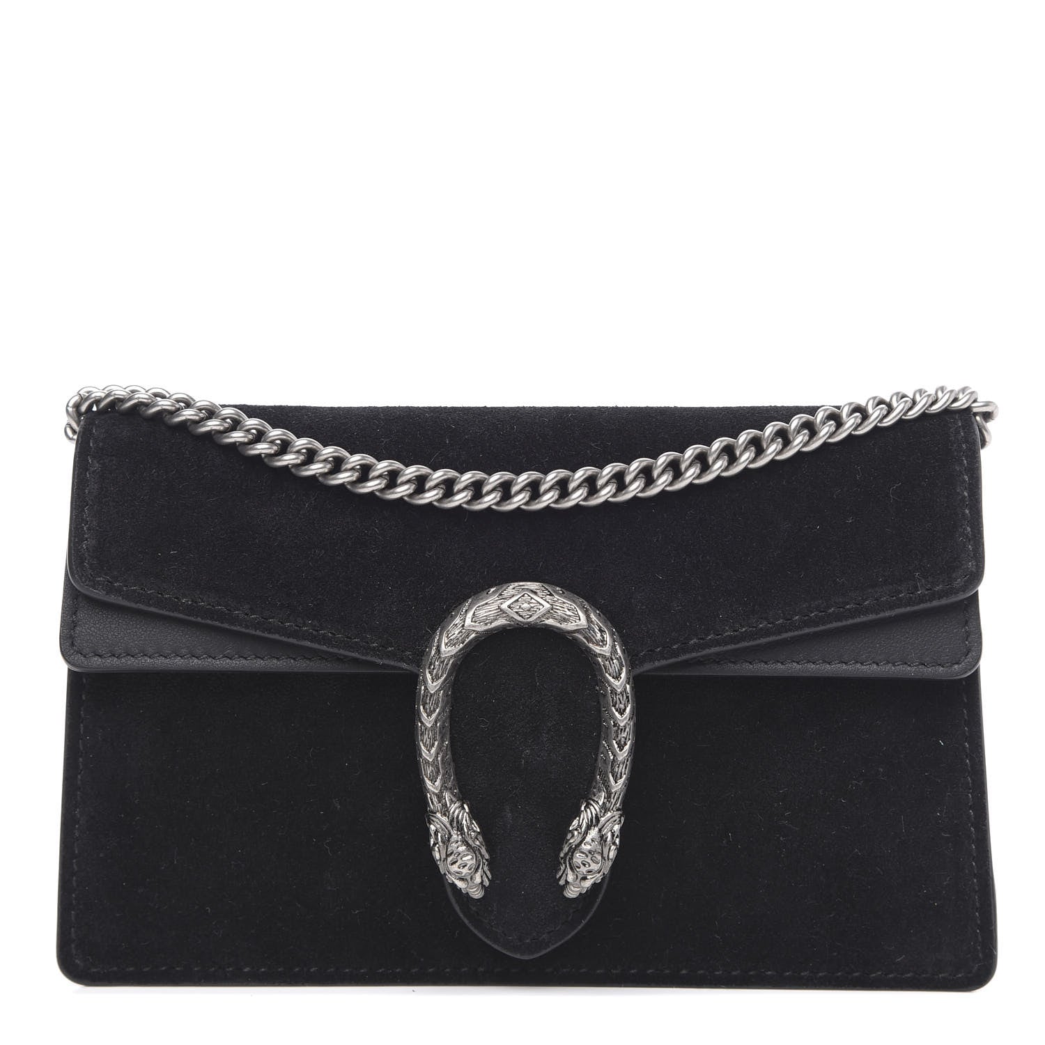 Gucci Suede Super Mini Dionysus Shoulder Bag Black 1 of 10