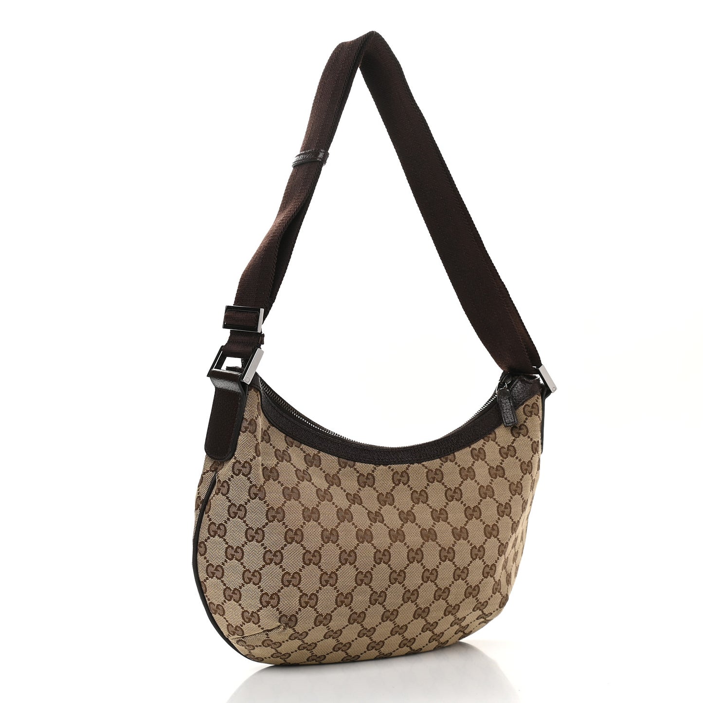 Monogram Medium Half Moon Hobo Dark Brown