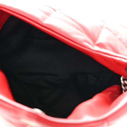 Saint Laurent Lambskin Quilted Medium Loulou Puffer Monogram Chain Satchel Red 5 of 11
