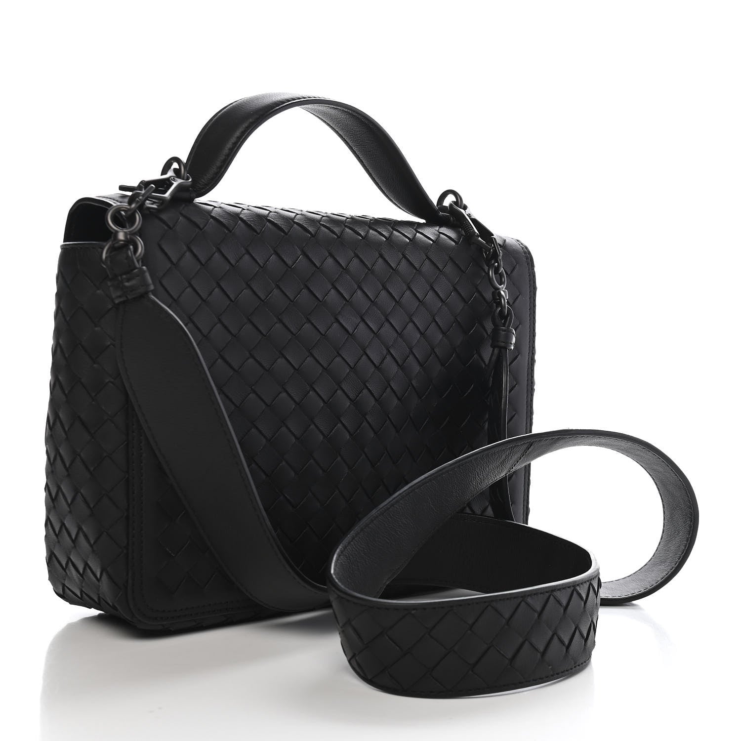 Bottega Veneta Nappa Intrecciato Alumna Bag Black 3 of 10
