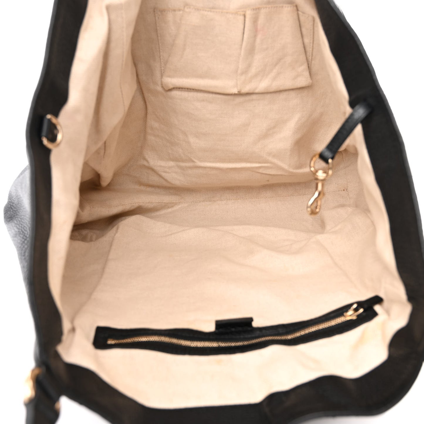 Pebbled Calfskin Large Soho Shoulder Bag Black
