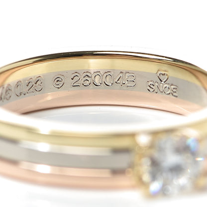 Cartier 18K Pink Yellow White Gold Diamond .23ct Solitaire Trinity Engagement Ring 46 3.75 7 of 7