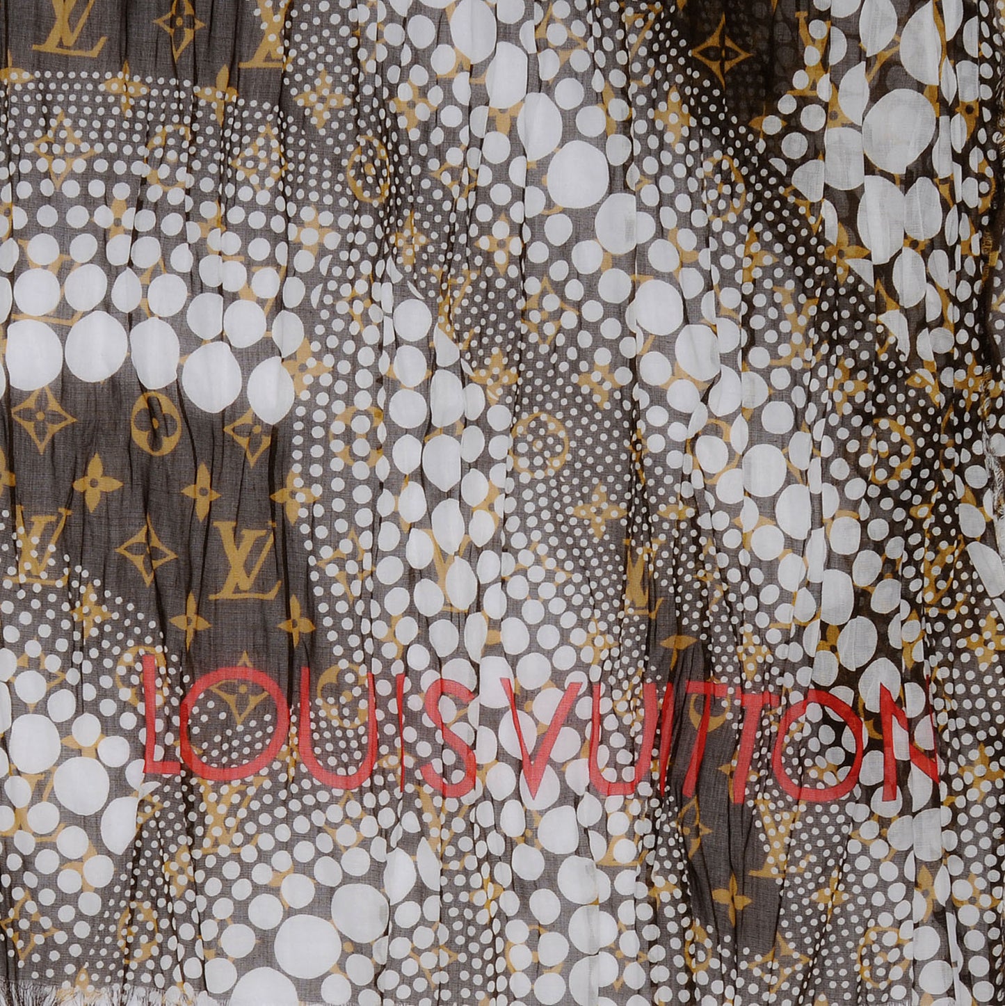 Cotton Monogram Kusama Infinity Dots Pareo Scarf White