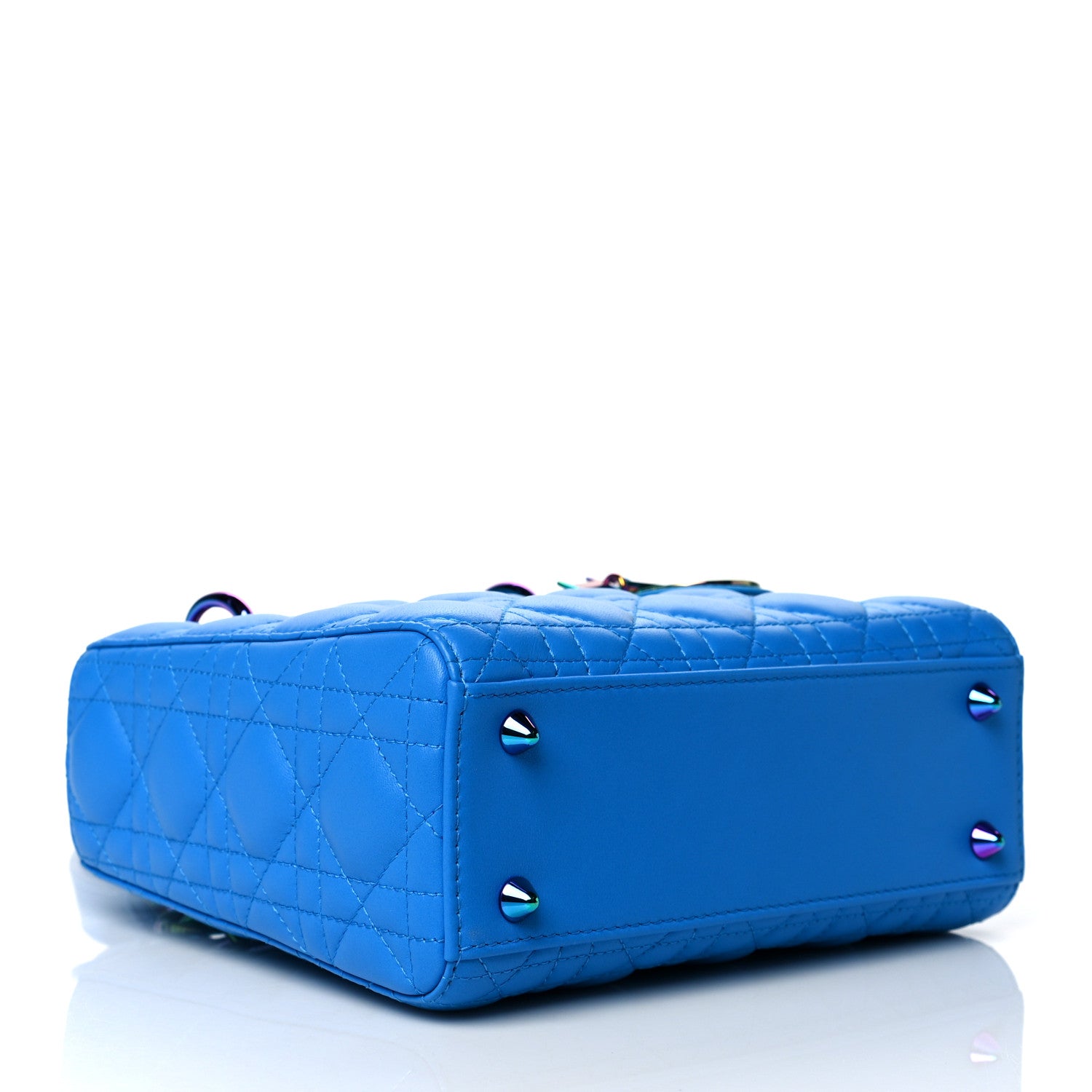Christian Dior Lambskin Cannage Small Lady Dior Bright Blue 4 of 10