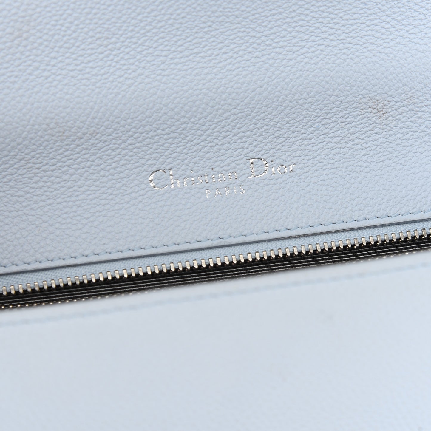 Grained Calfskin Medium Diorama Flap Bag Light blue