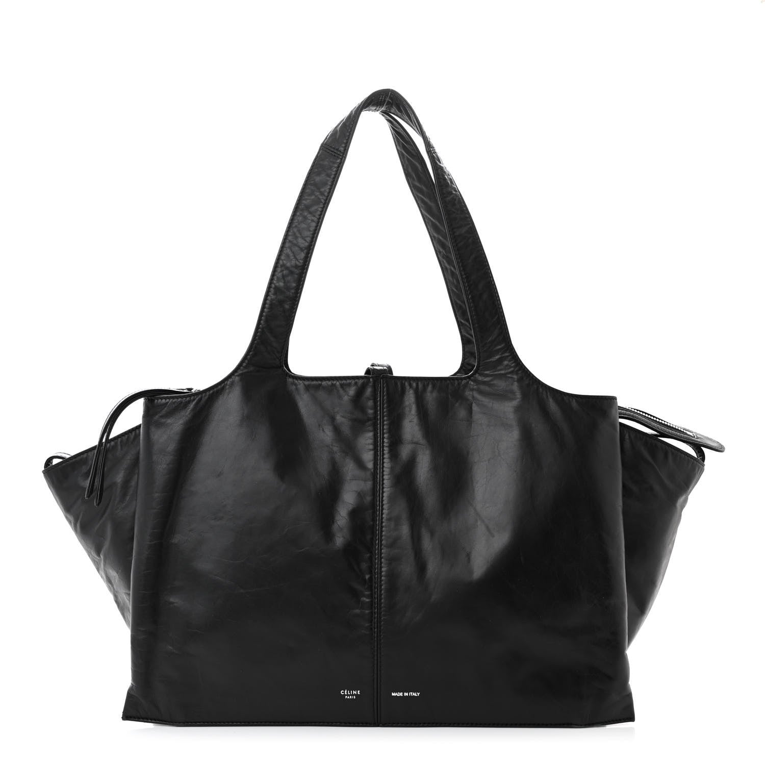 Celine Paperweight Calfskin Medium Tri-Fold Bag Black 1 of 10