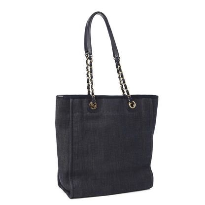 Chanel Denim Mini Deauville Tote Dark Blue 3 of 10