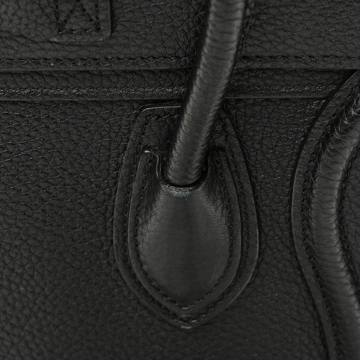 Drummed Calfskin Nano Luggage Black