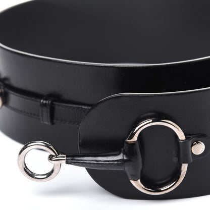 Gucci Calfskin Horsebit Wide Belt 80 32 Black 5 of 5