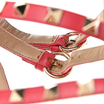 Valentino Garavani Calfskin Nappa Rockstud Ankle Wrap Flat Thong Sandals 37 Fragola 10 of 10