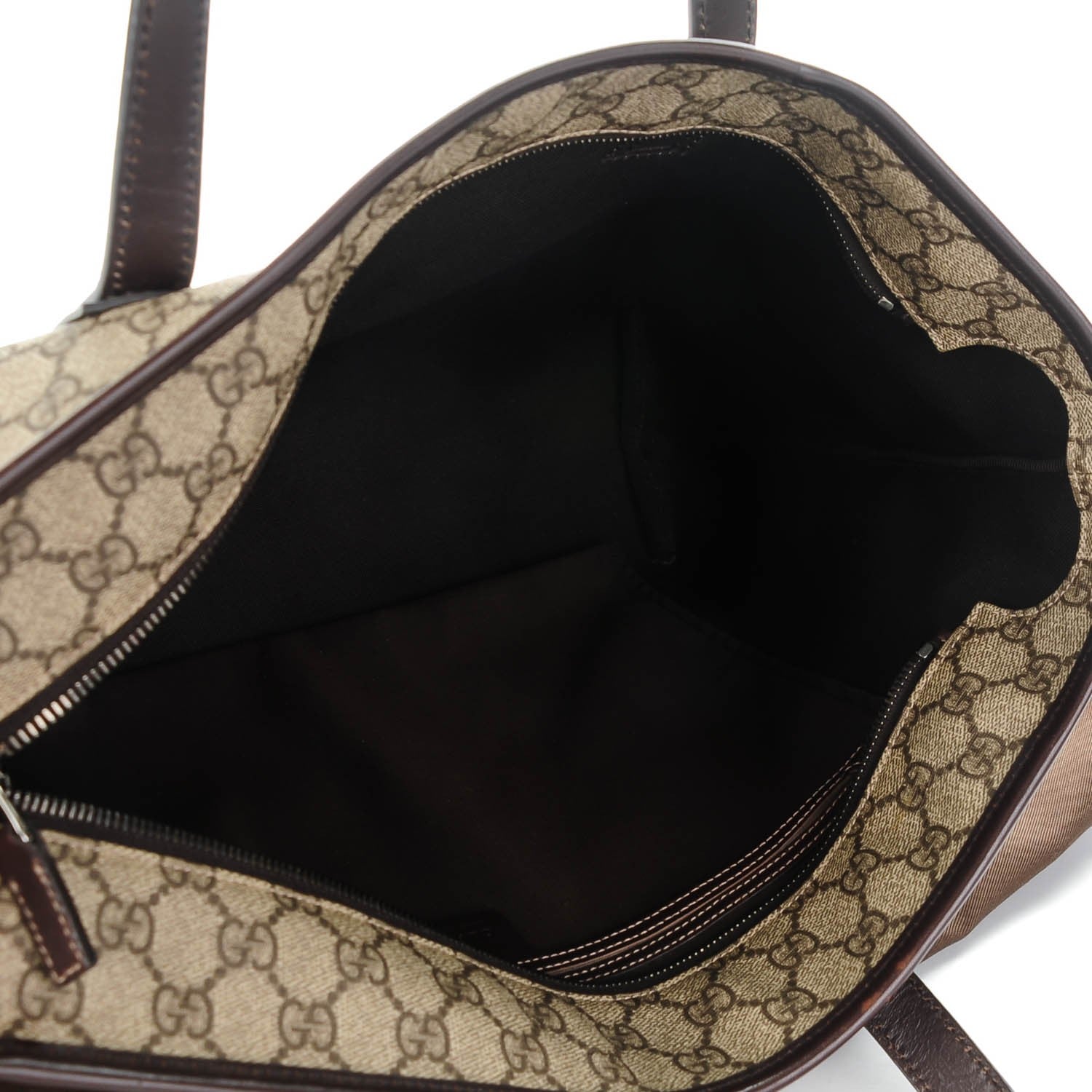 Gucci GG Supreme Monogram Medium Zippered Shopping Tote Dark Brown 5 of 7