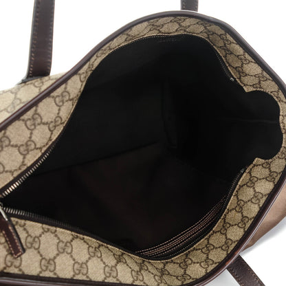 Gucci GG Supreme Monogram Medium Zippered Shopping Tote Dark Brown 5 of 7