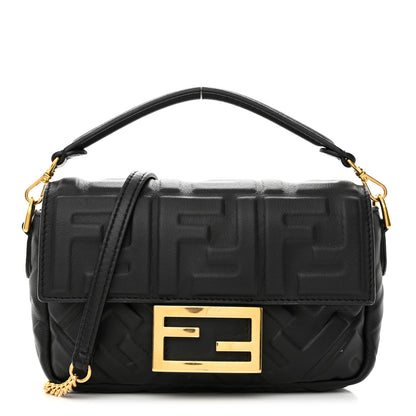 Fendi Nappa FF 1974 Embossed Mini Baguette Black 1 of 10