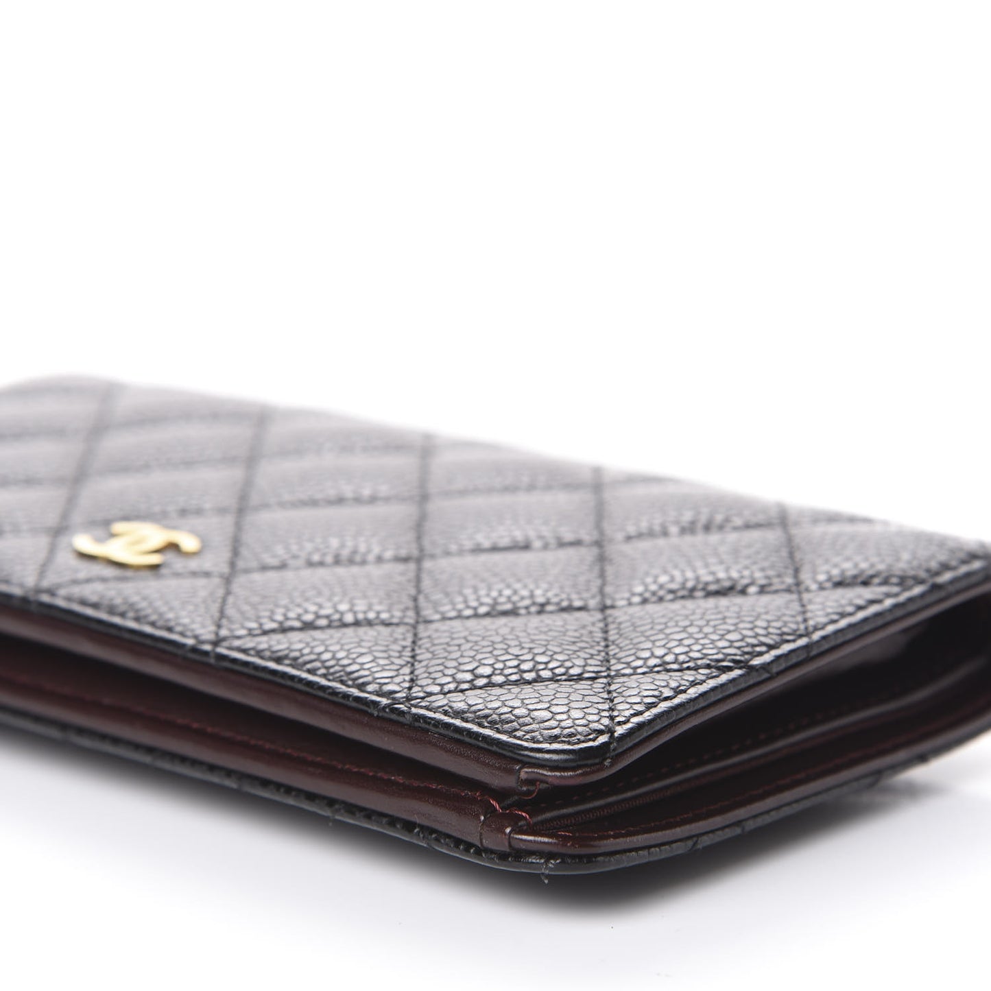 Caviar Quilted Yen Wallet Black